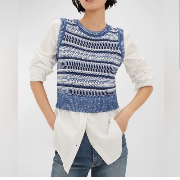 Veronica Beard Esphera Mixed-Media Tank - Picture 2 of 3